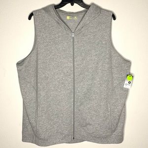 Xersion sleeveless lightweight heather hoodie 3X